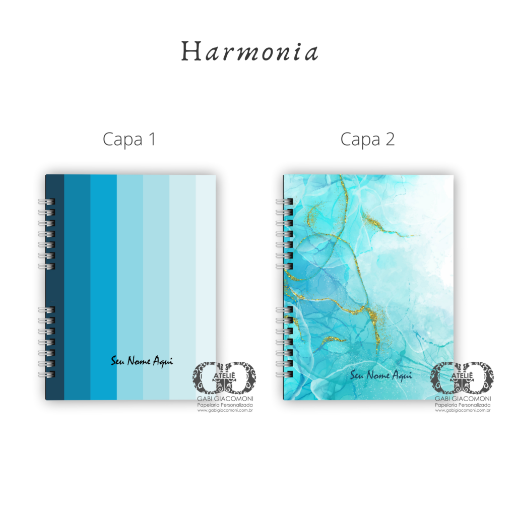 Caderno Harmonia Impresso Gabi Giacomoni Ateli